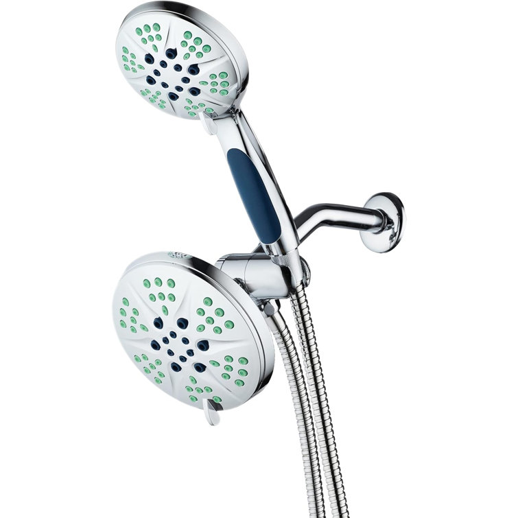 Alsons White 3-Setting Shower Head – 2.5 GPM – Brass Fitting – Wall Mount